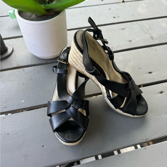 Lands end Black wedge sandals - Picture 9 of 10